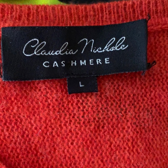 Claudia Nichole Cashmere Orange Coral Oversized Sweater - L - Picture 10 of 12